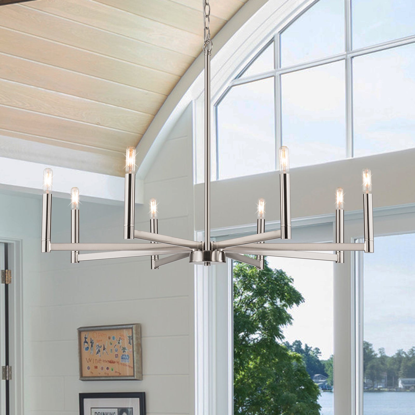Glowlings 8-Light 35"Wide Large Classic Dimmable Candle Style Ring Chandelier