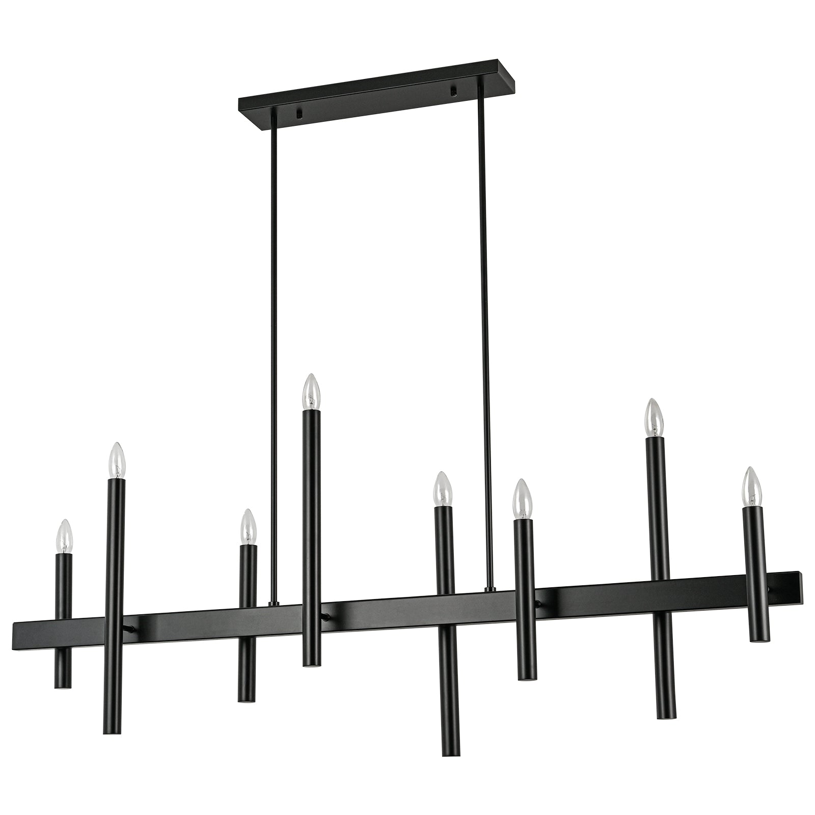 Glowlings 8-Light 57''Wide Dimmable Candle Style Linear Chandelier Island Light