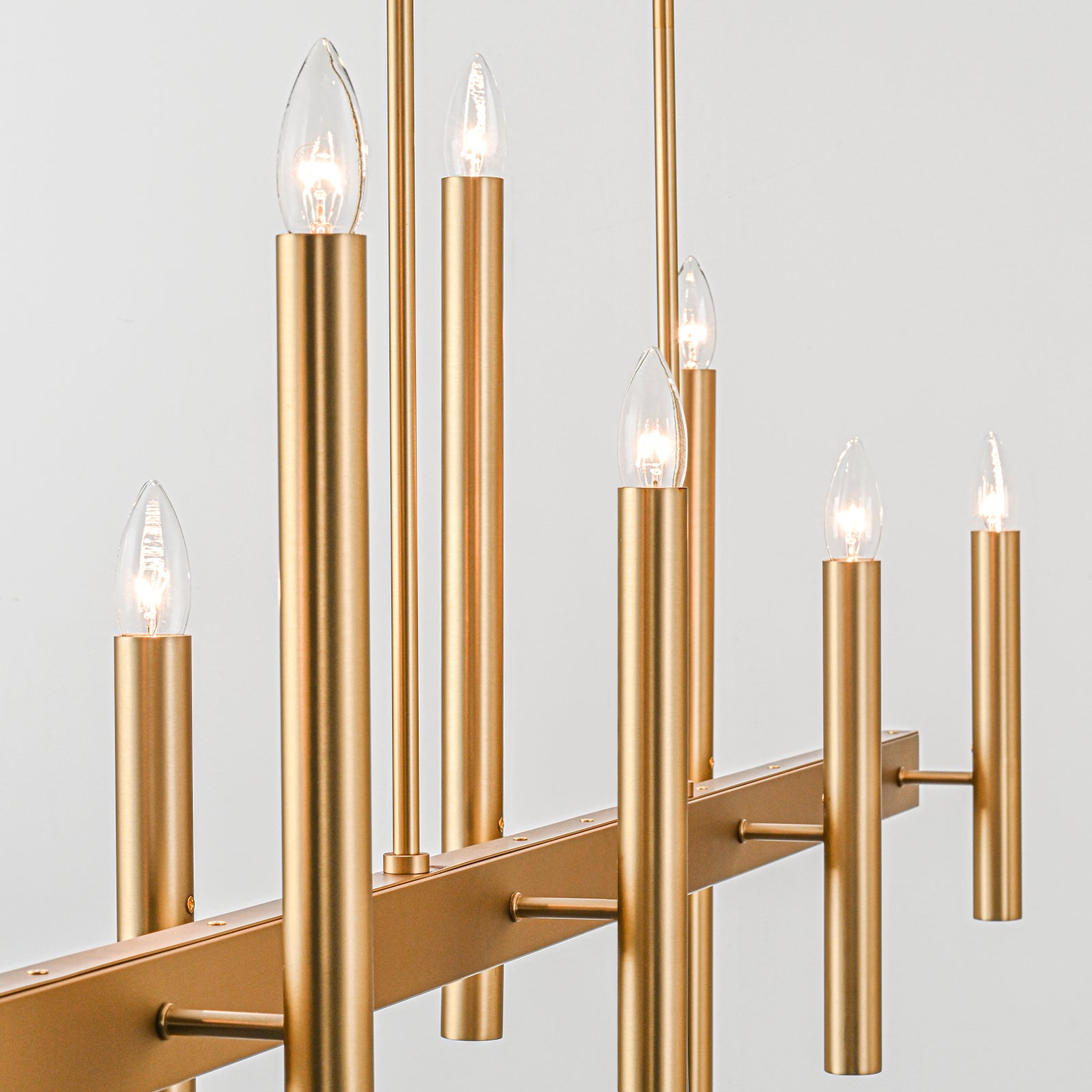 Glowlings 8-Light 57''Wide Dimmable Candle Style Linear Chandelier Island Light