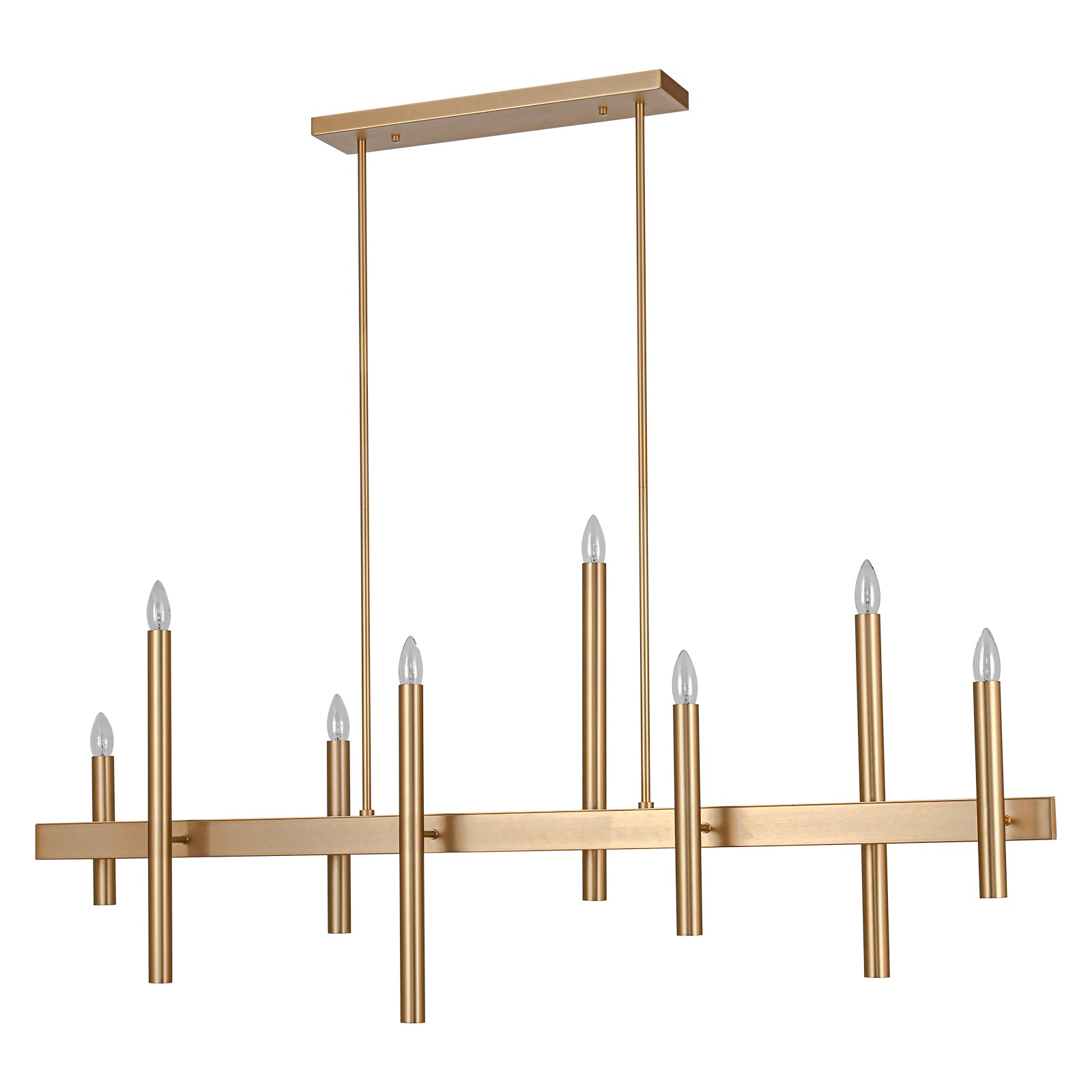 Glowlings 8-Light 57''Wide Dimmable Candle Style Linear Chandelier Island Light