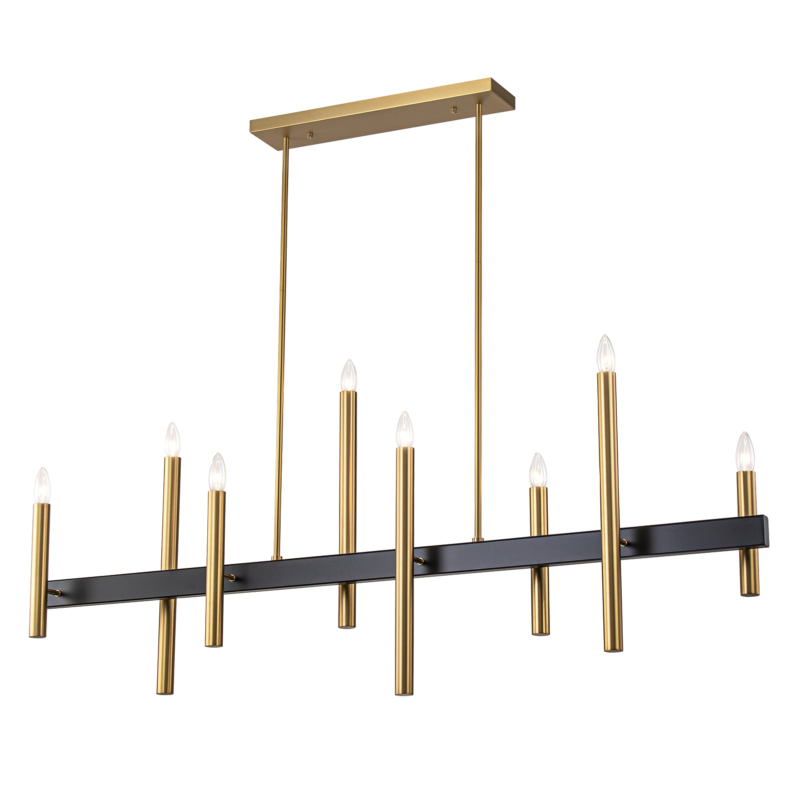 Glowlings 8-Light 57''Wide Dimmable Candle Style Linear Chandelier Island Light
