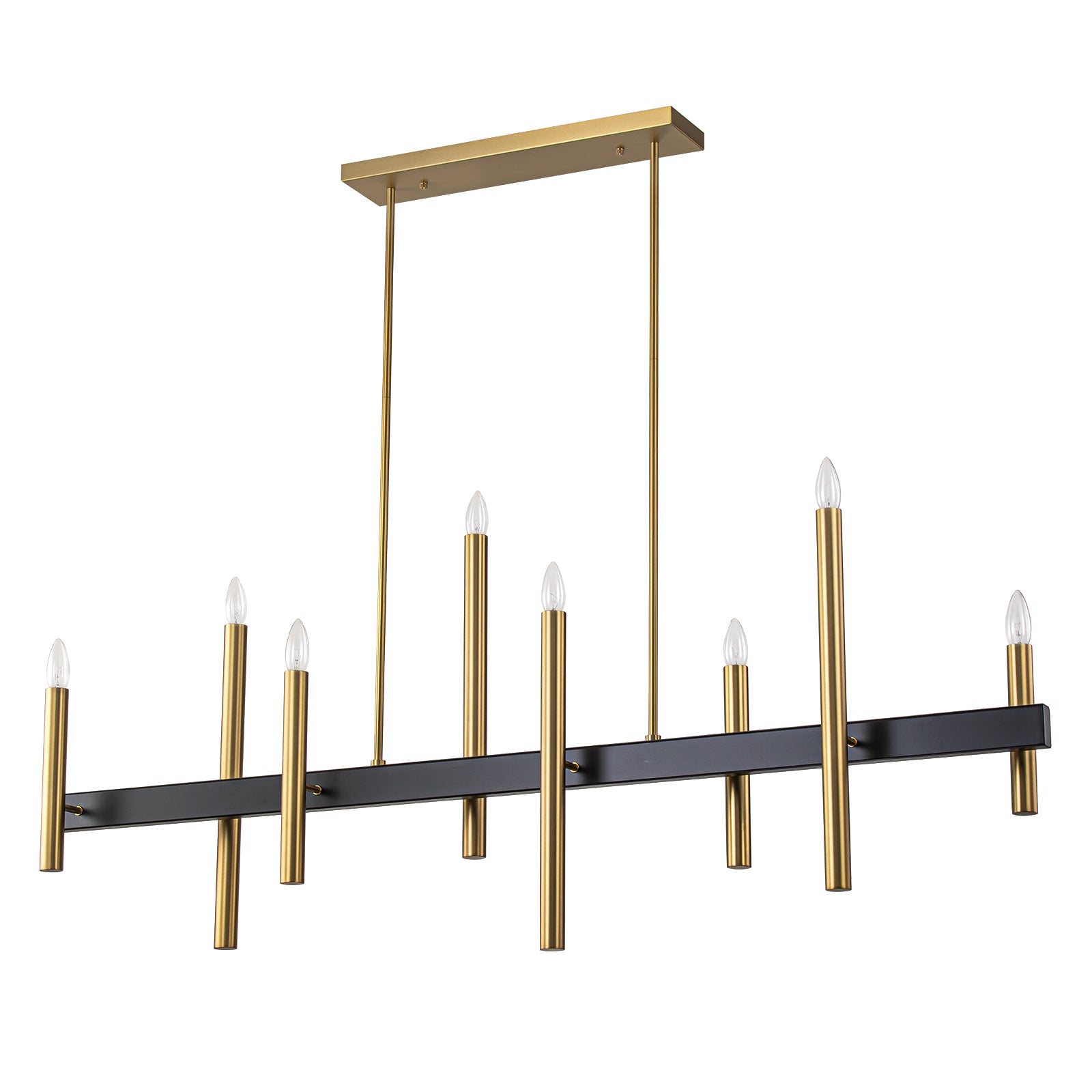 Glowlings 8-Light 57''Wide Dimmable Candle Style Linear Chandelier Island Light