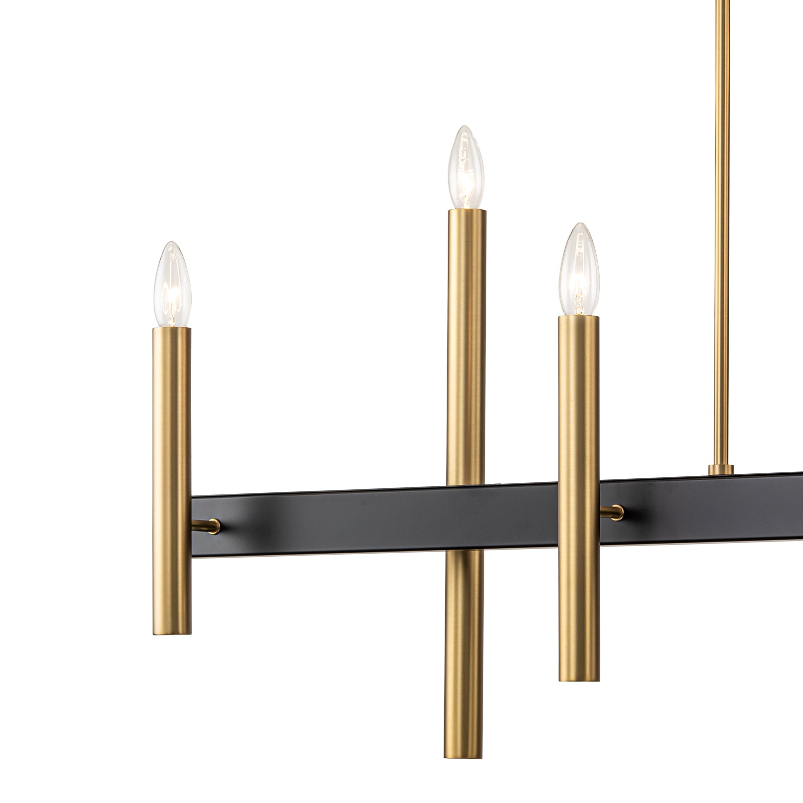 Glowlings 8-Light 57''Wide Dimmable Candle Style Linear Chandelier Island Light