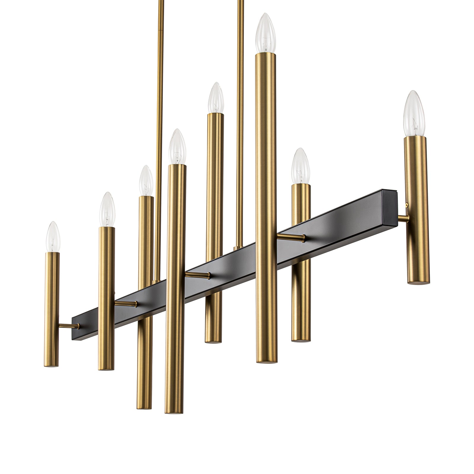 Glowlings 8-Light 57''Wide Dimmable Candle Style Linear Chandelier Island Light