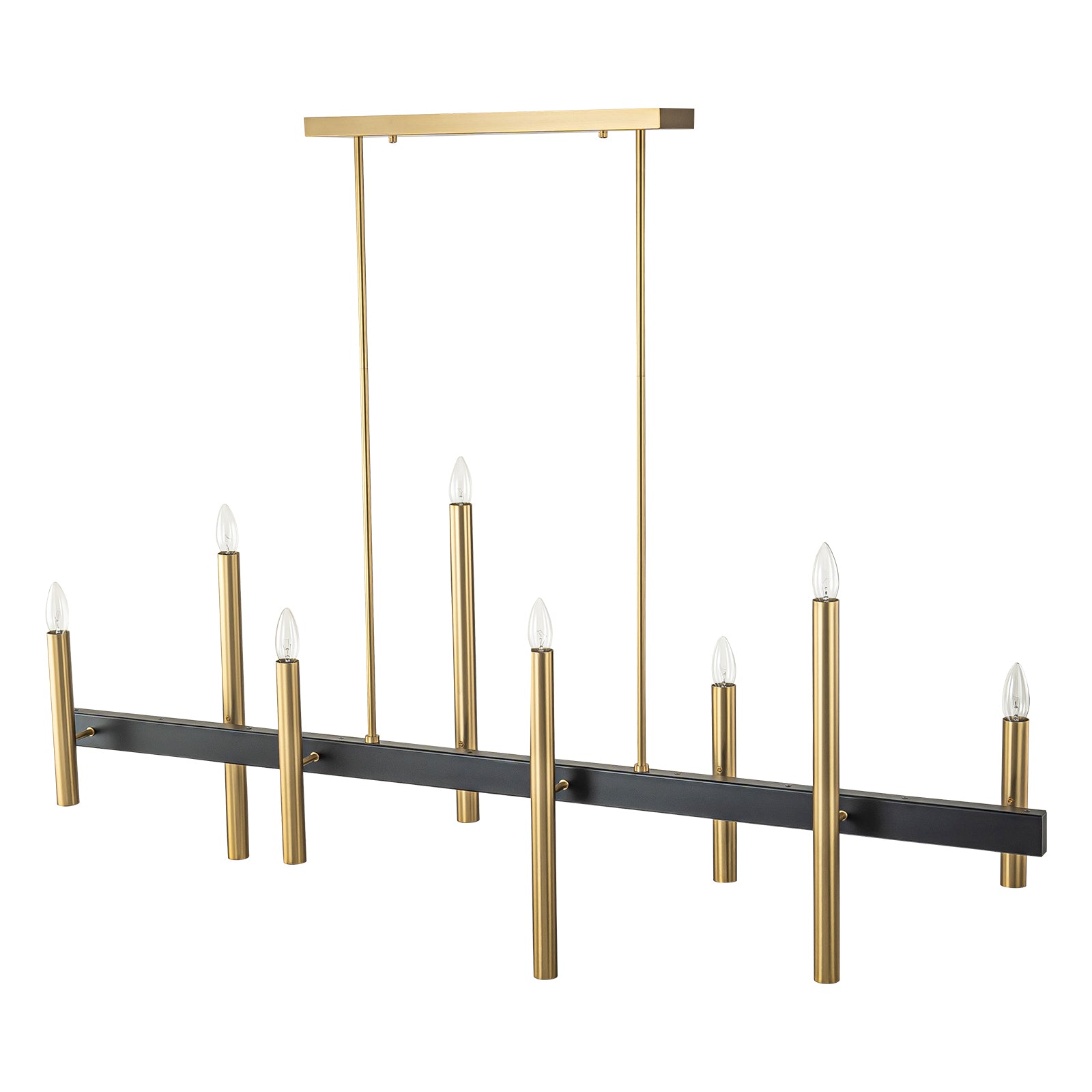 Glowlings 8-Light 57''Wide Dimmable Candle Style Linear Chandelier Island Light