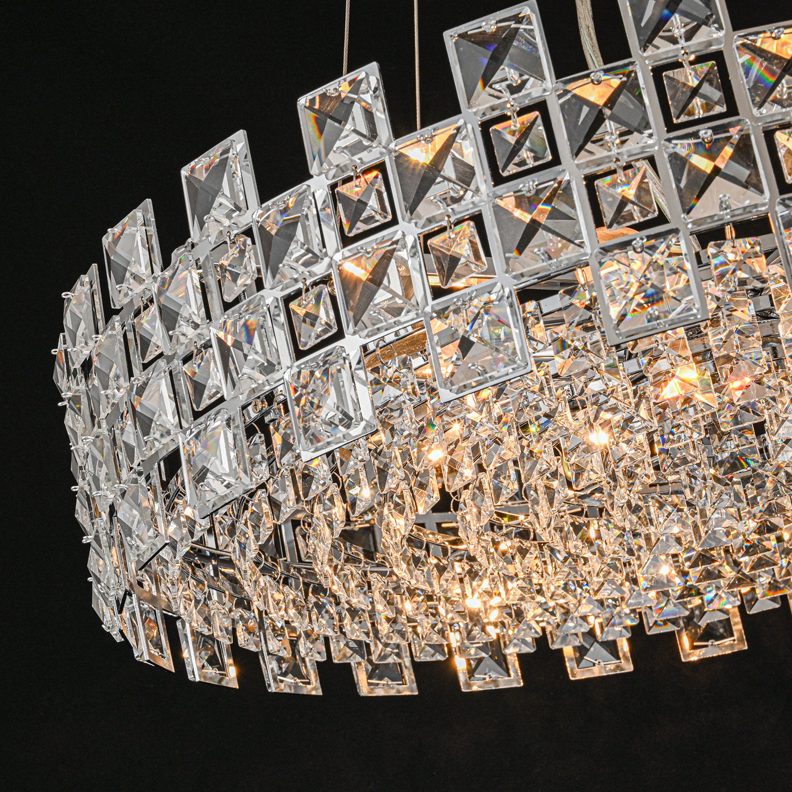 Glowlings 8-Light Modern 23"Wide Glam Round Drum Crystal Chandelier
