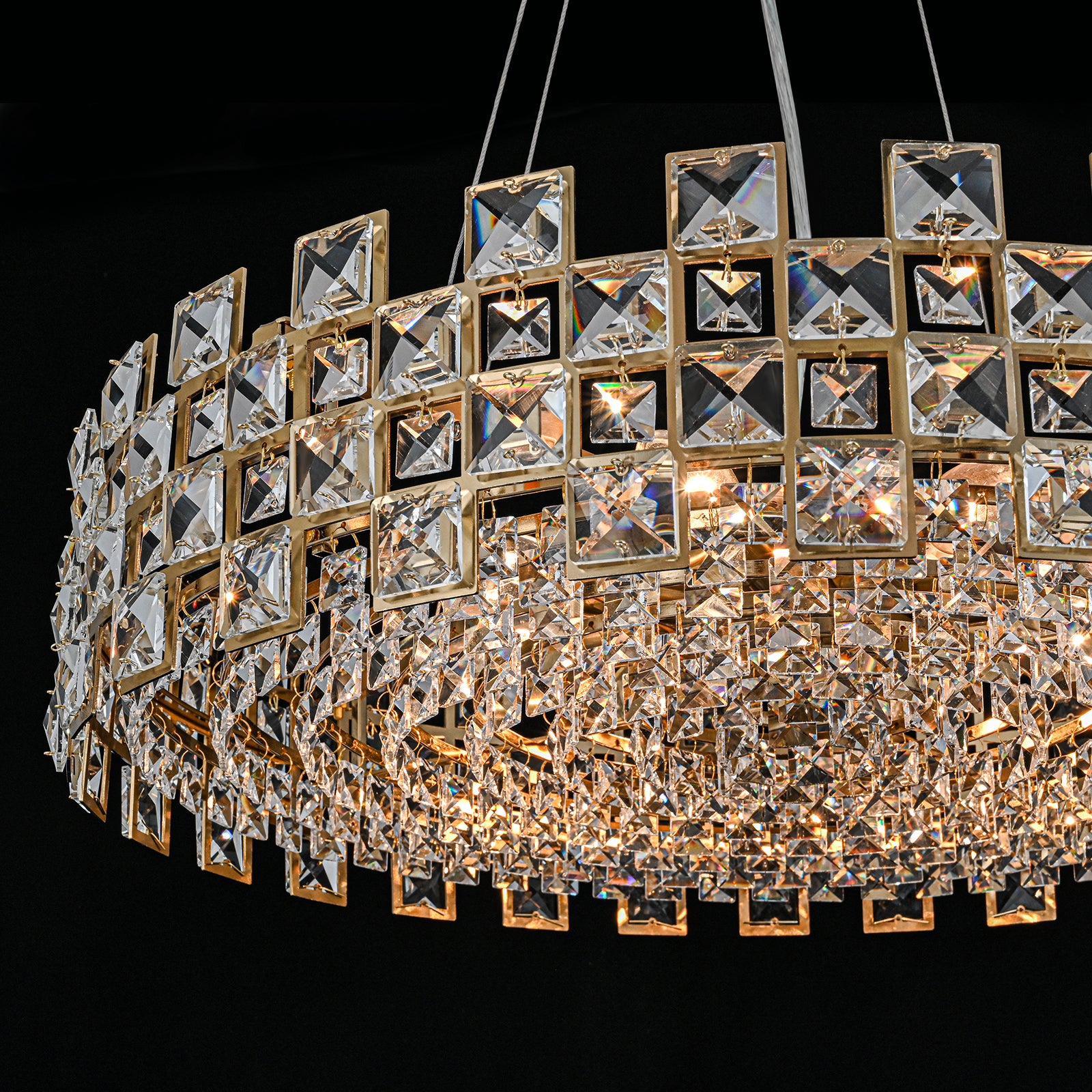 Glowlings 8-Light Modern 23"Wide Glam Round Drum Crystal Chandelier
