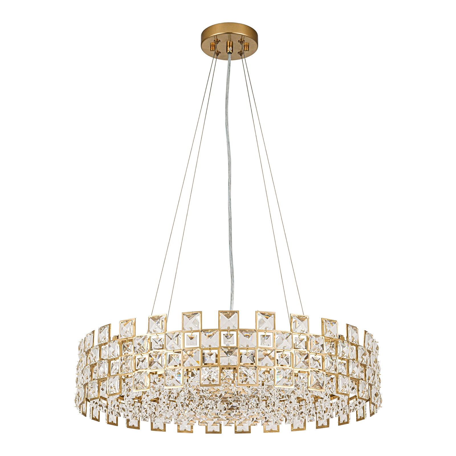 Glowlings 8-Light Modern 23"Wide Glam Round Drum Crystal Chandelier