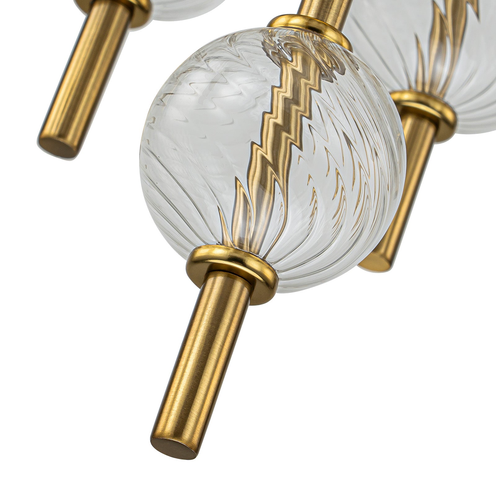 Glowlings 8-Light Modern 30"Wide Large Brass Cracked Glass Chandelier