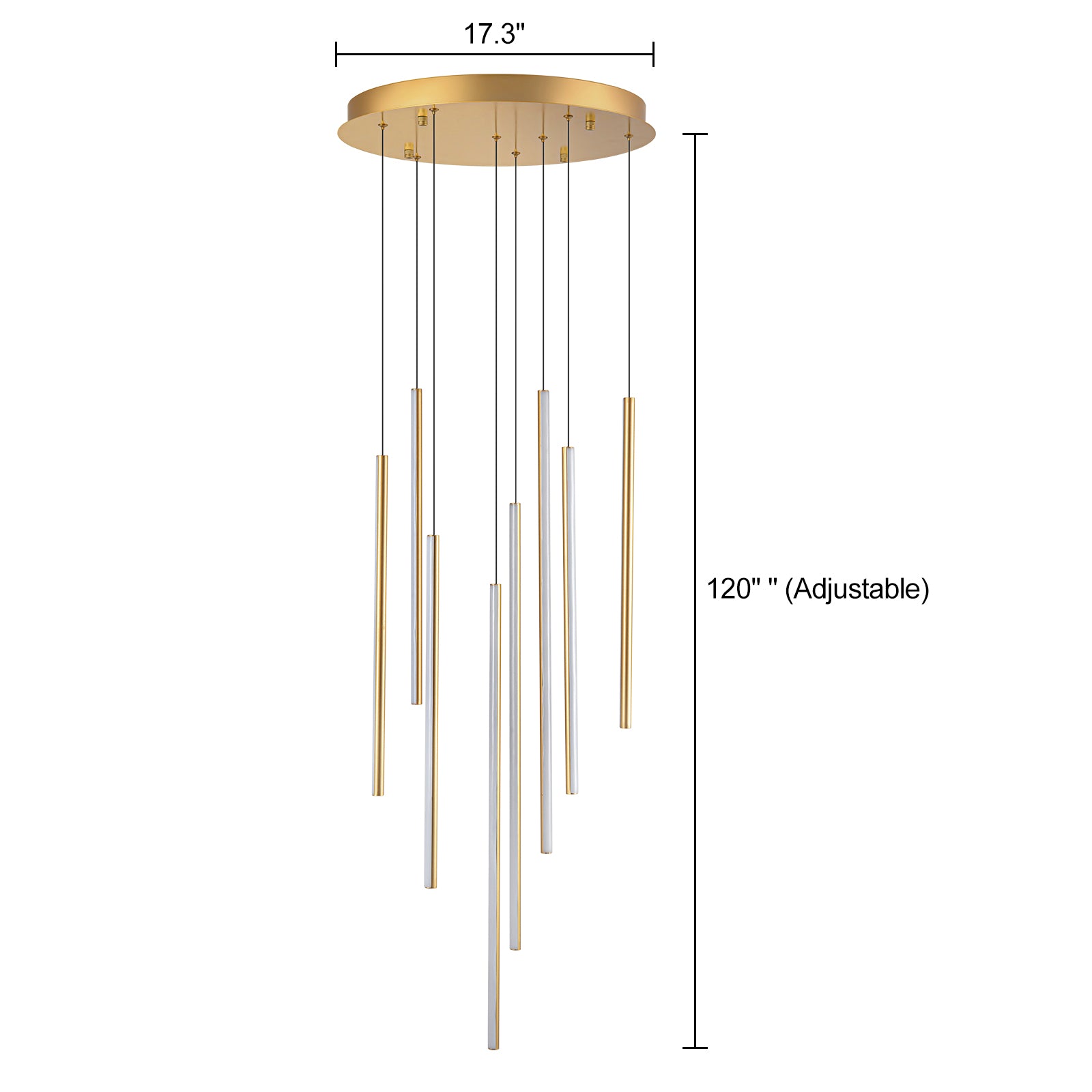 Glowlings 8-Light Modern Linear LED Pendent Light for Staircase