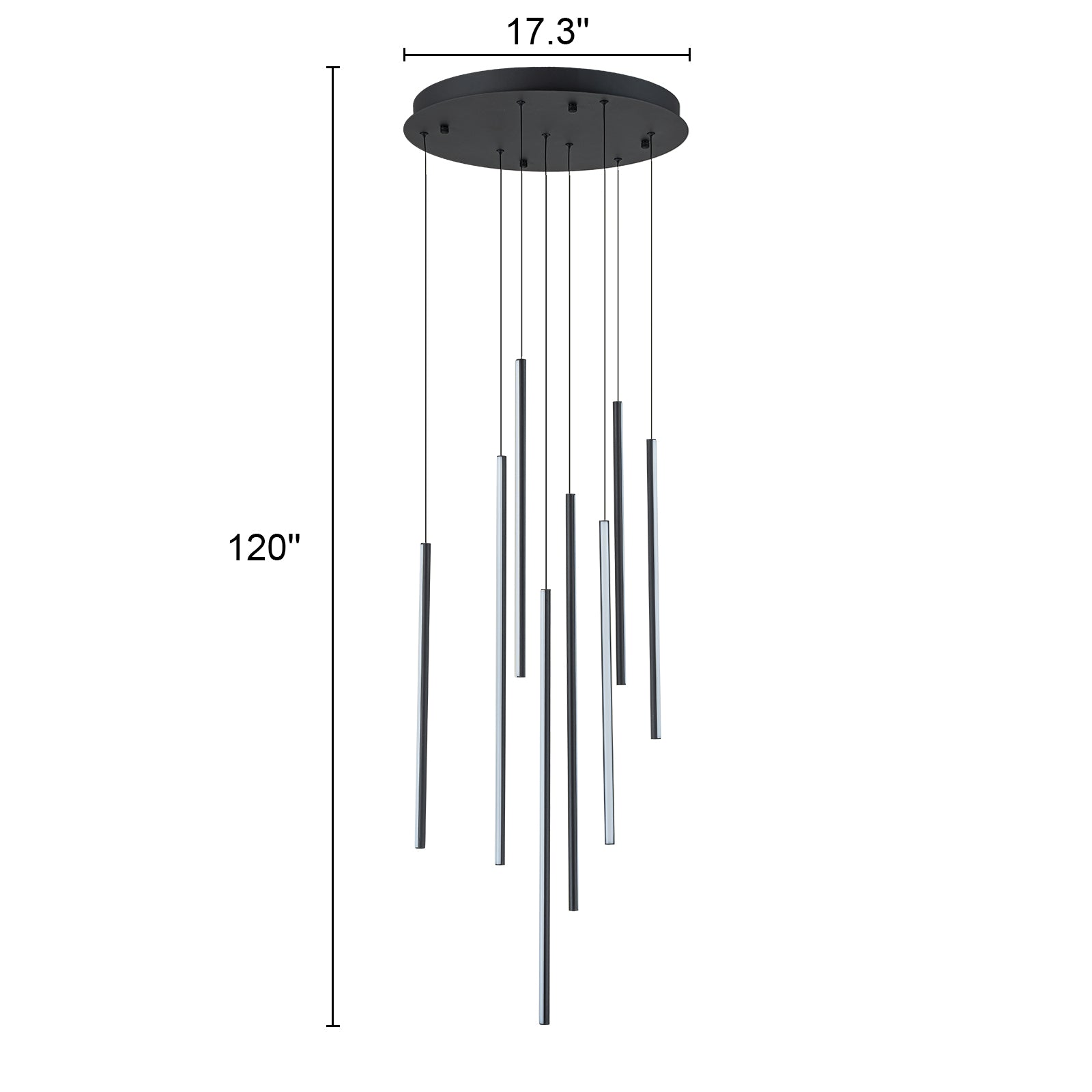 Glowlings 8-Light Modern Linear LED Pendent Light for Staircase
