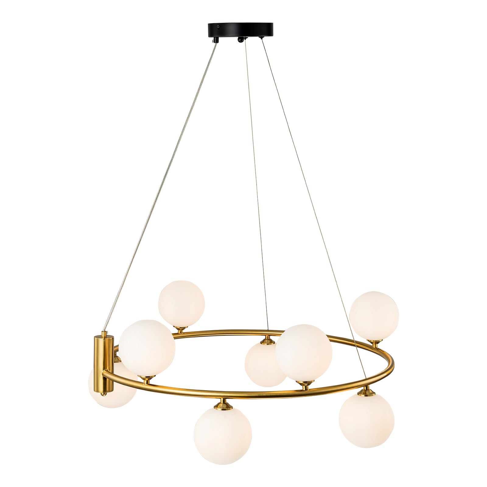 Glowlings 6/8-Light Modern Opal Glass Globe Brass Round Chandelier