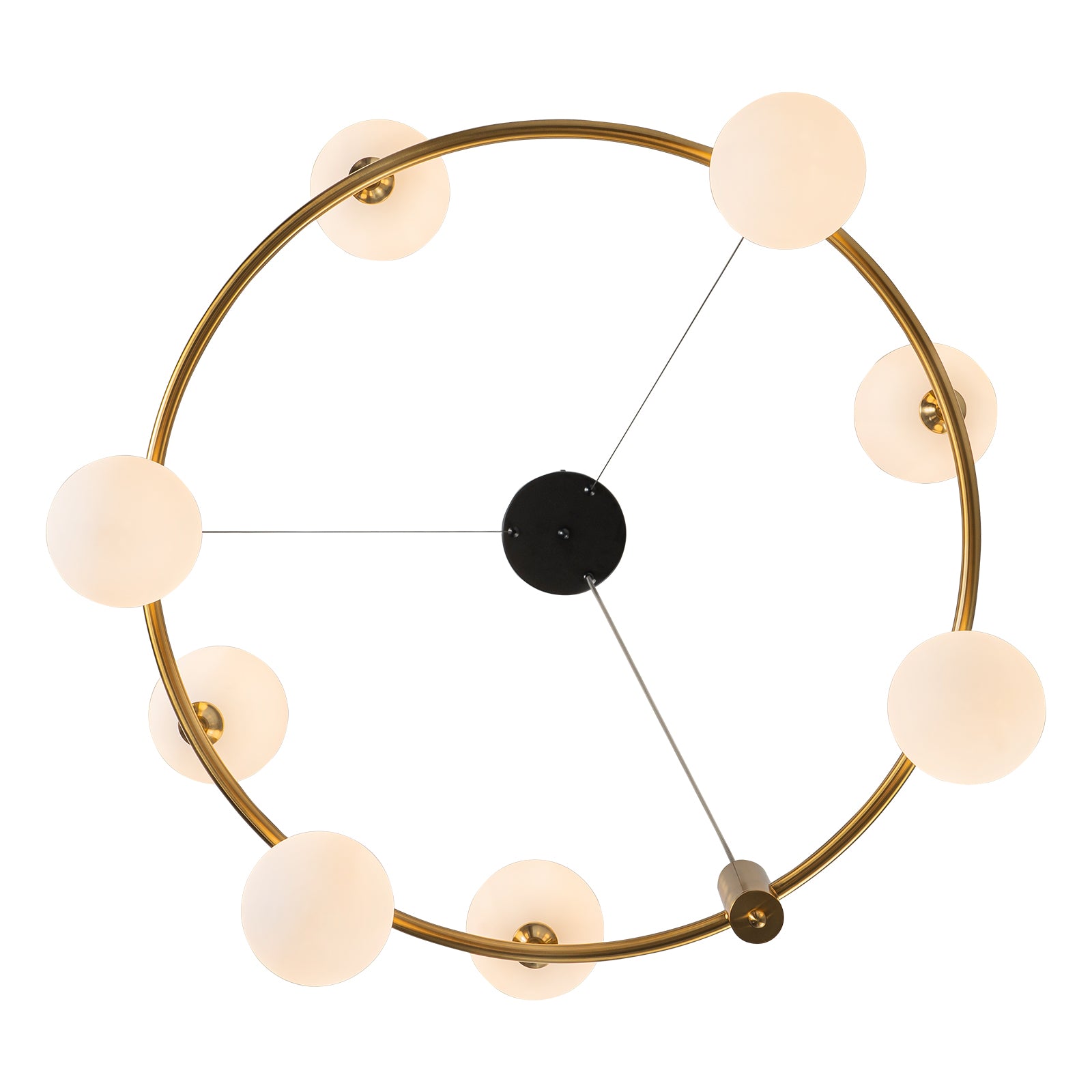 Glowlings 6/8-Light Modern Opal Glass Globe Brass Round Chandelier