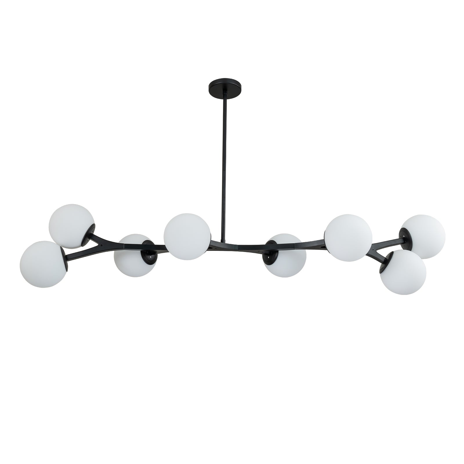 Glowlings 8-Light Modern 56"Wide Opal Glass Branching Chandelier