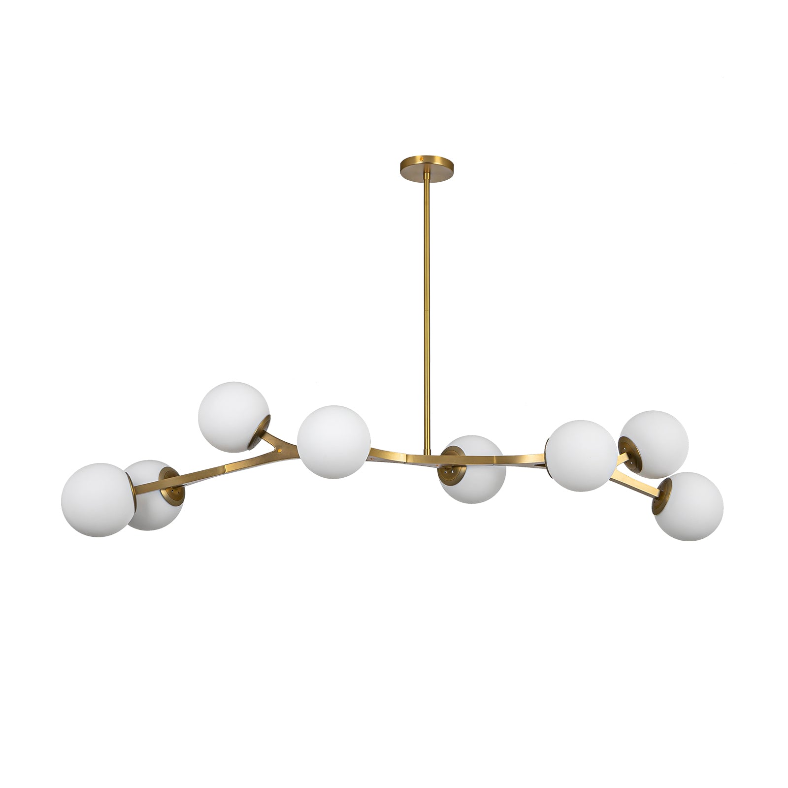 Glowlings 8-Light Modern 56"Wide Opal Glass Branching Chandelier