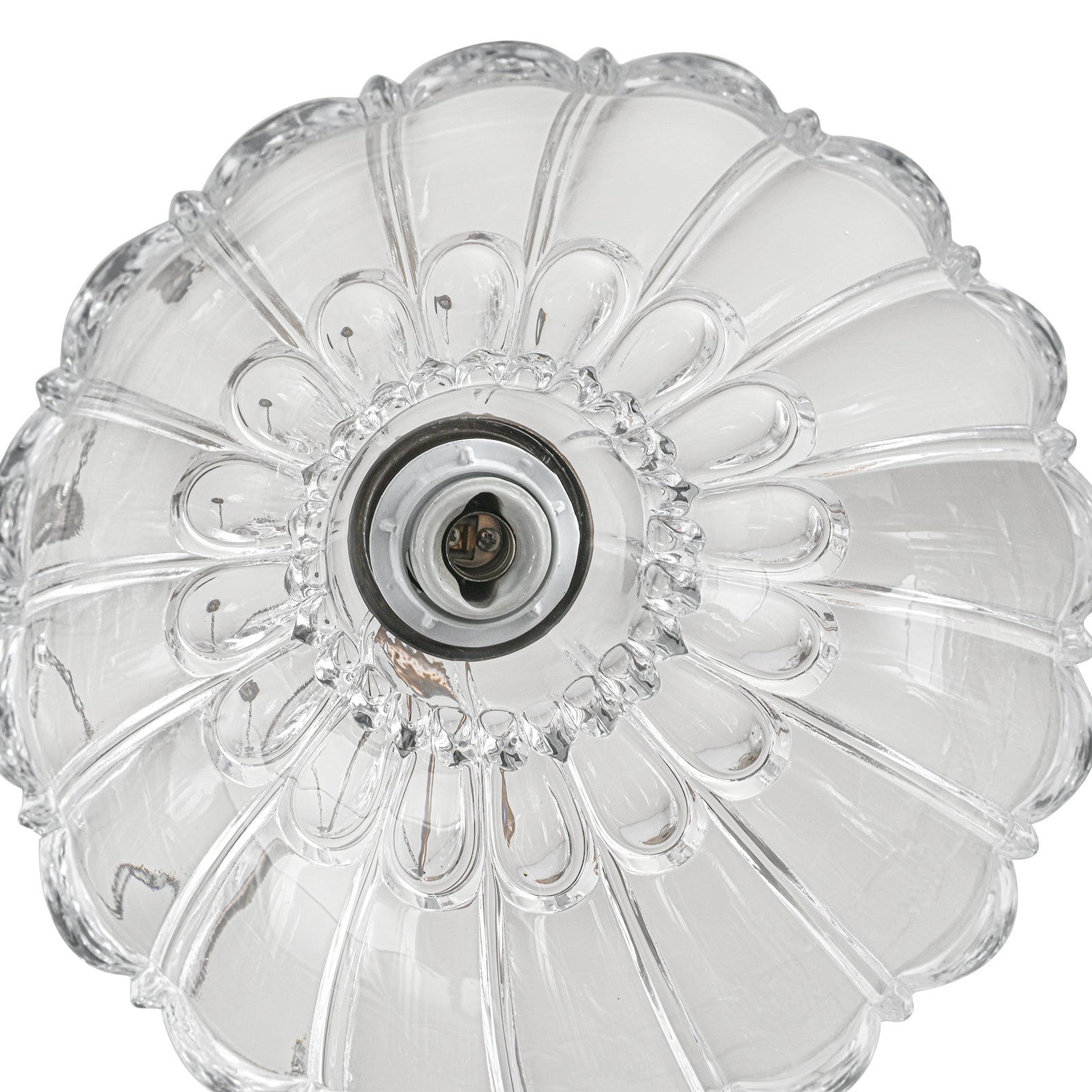 Glowlings 8-Light Vintage 35"Wide Large Bronze Flower Shaped Clear Glass Chandelier