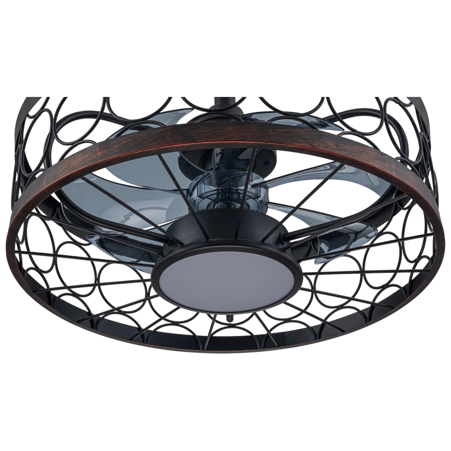 Glowlings 1-Light Industrial 20''Wide Black Caged LED 3CCT Indoor Ceiling Fan with Light
