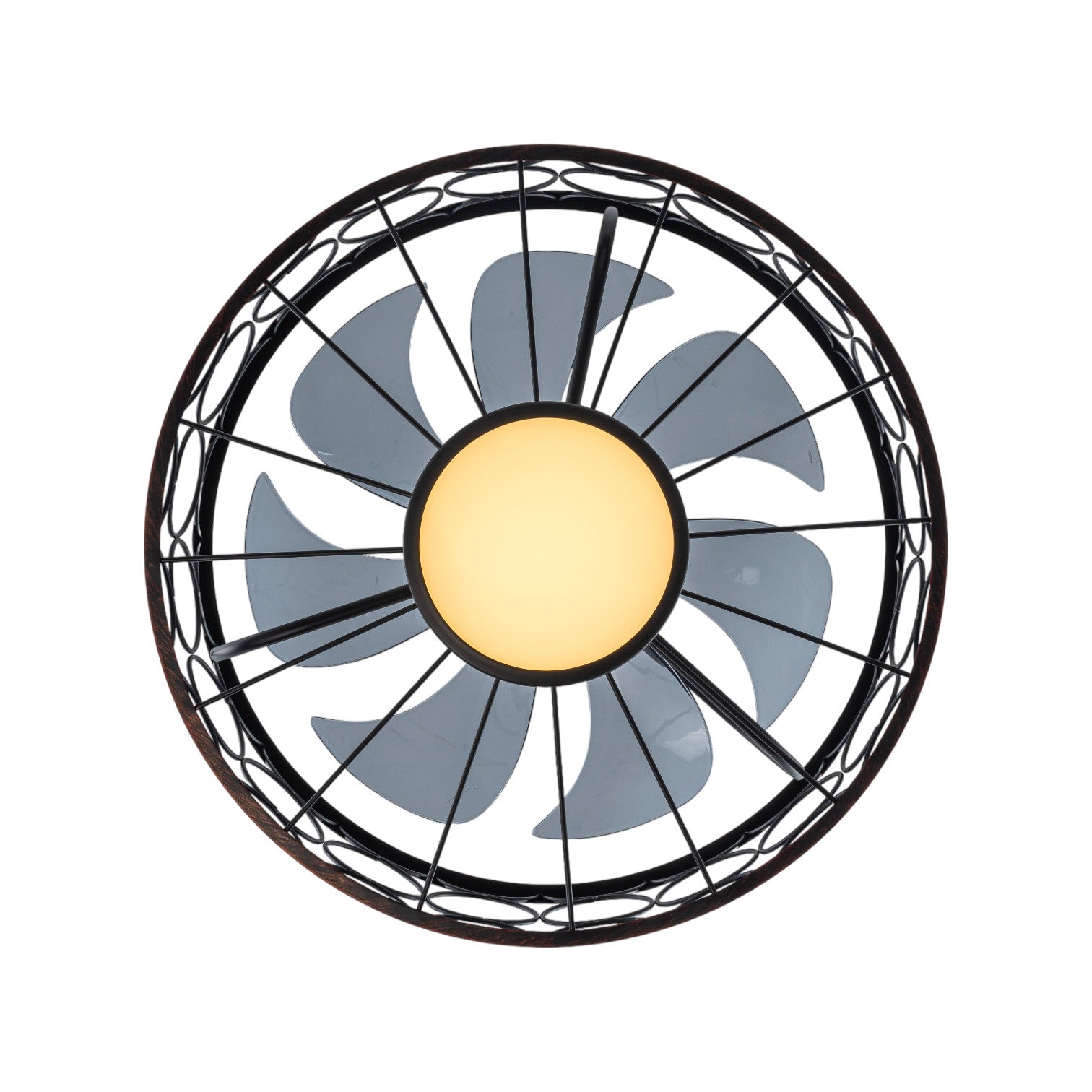 Glowlings 1-Light Industrial 20''Wide Black Caged LED 3CCT Indoor Ceiling Fan with Light