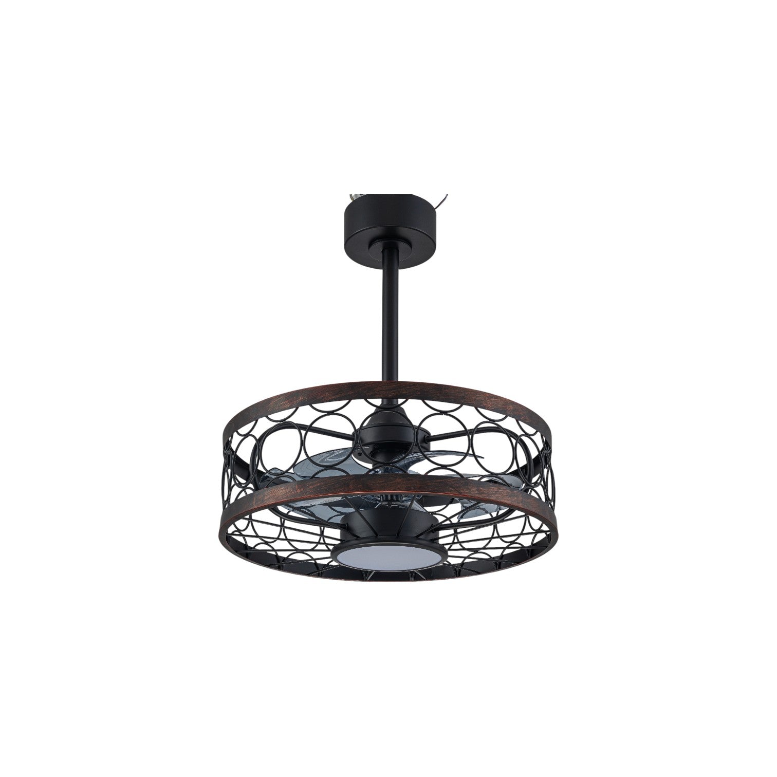 Glowlings 1-Light Industrial 20''Wide Black Caged LED 3CCT Indoor Ceiling Fan with Light