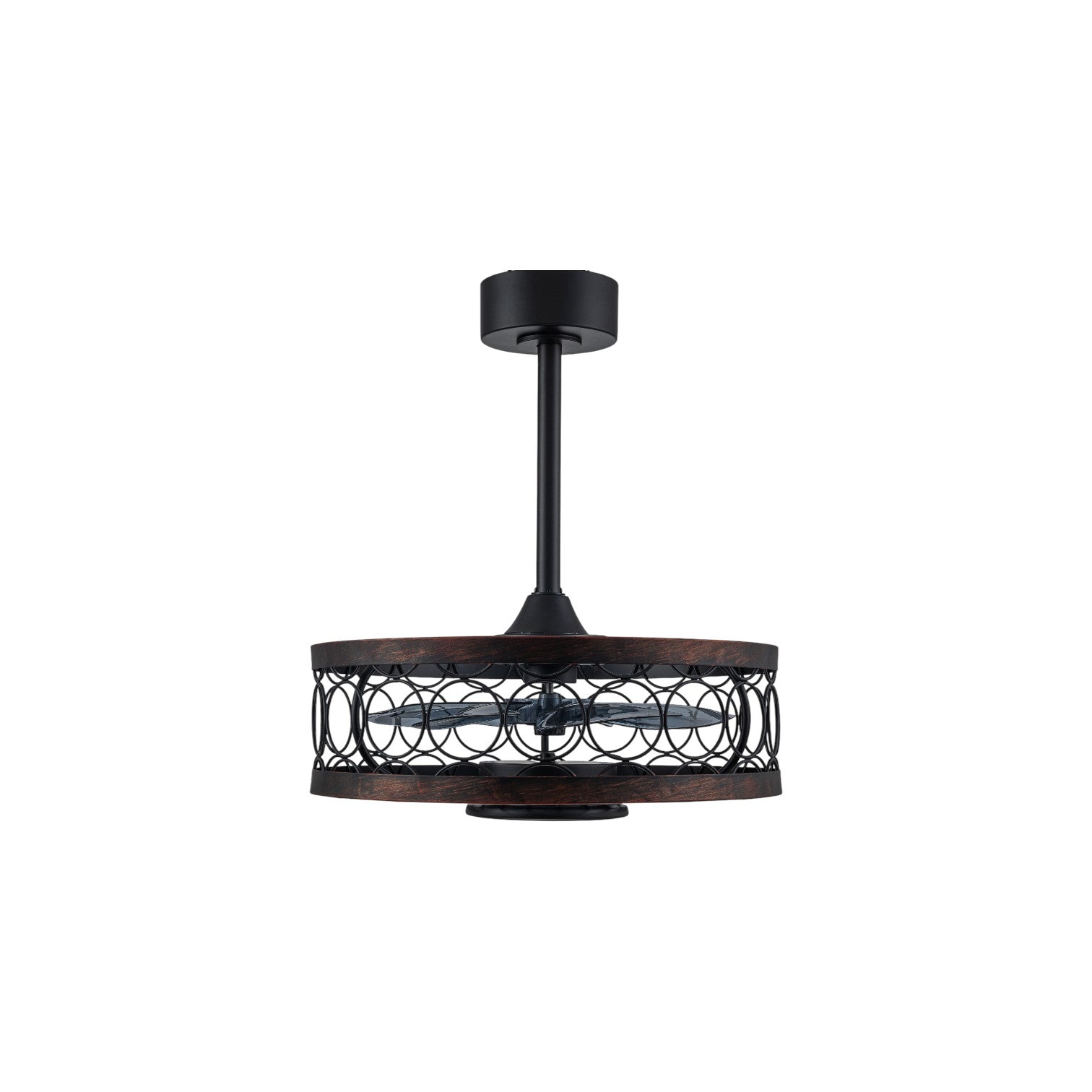 Glowlings 1-Light Industrial 20''Wide Black Caged LED 3CCT Indoor Ceiling Fan with Light