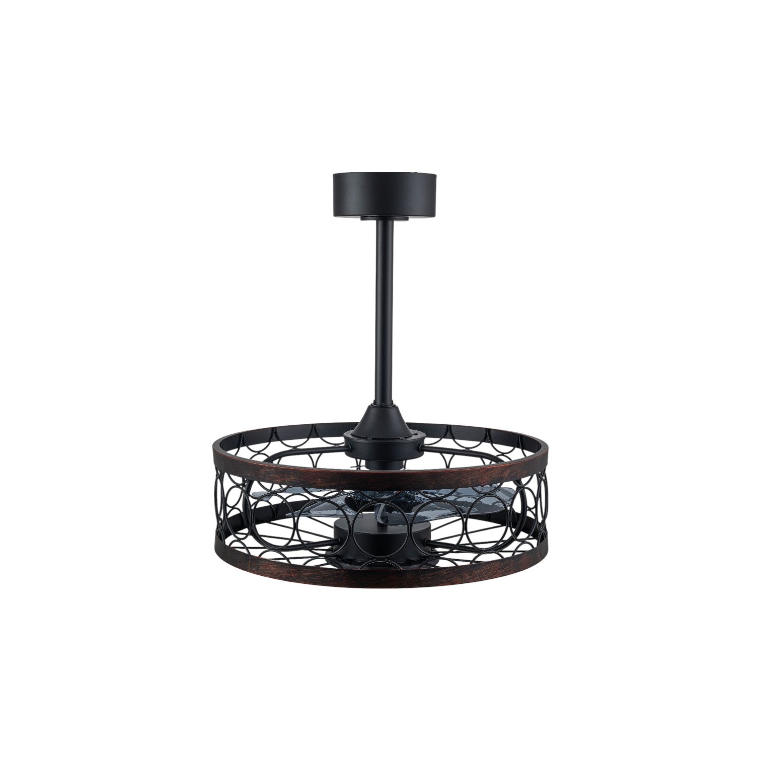 Glowlings 1-Light Industrial 20''Wide Black Caged LED 3CCT Indoor Ceiling Fan with Light