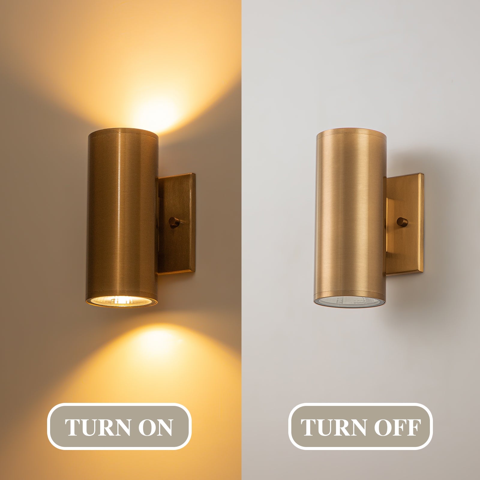 Glowlings 2-Light Modern LED Outdoor Cylinder Armed Wall Sconce