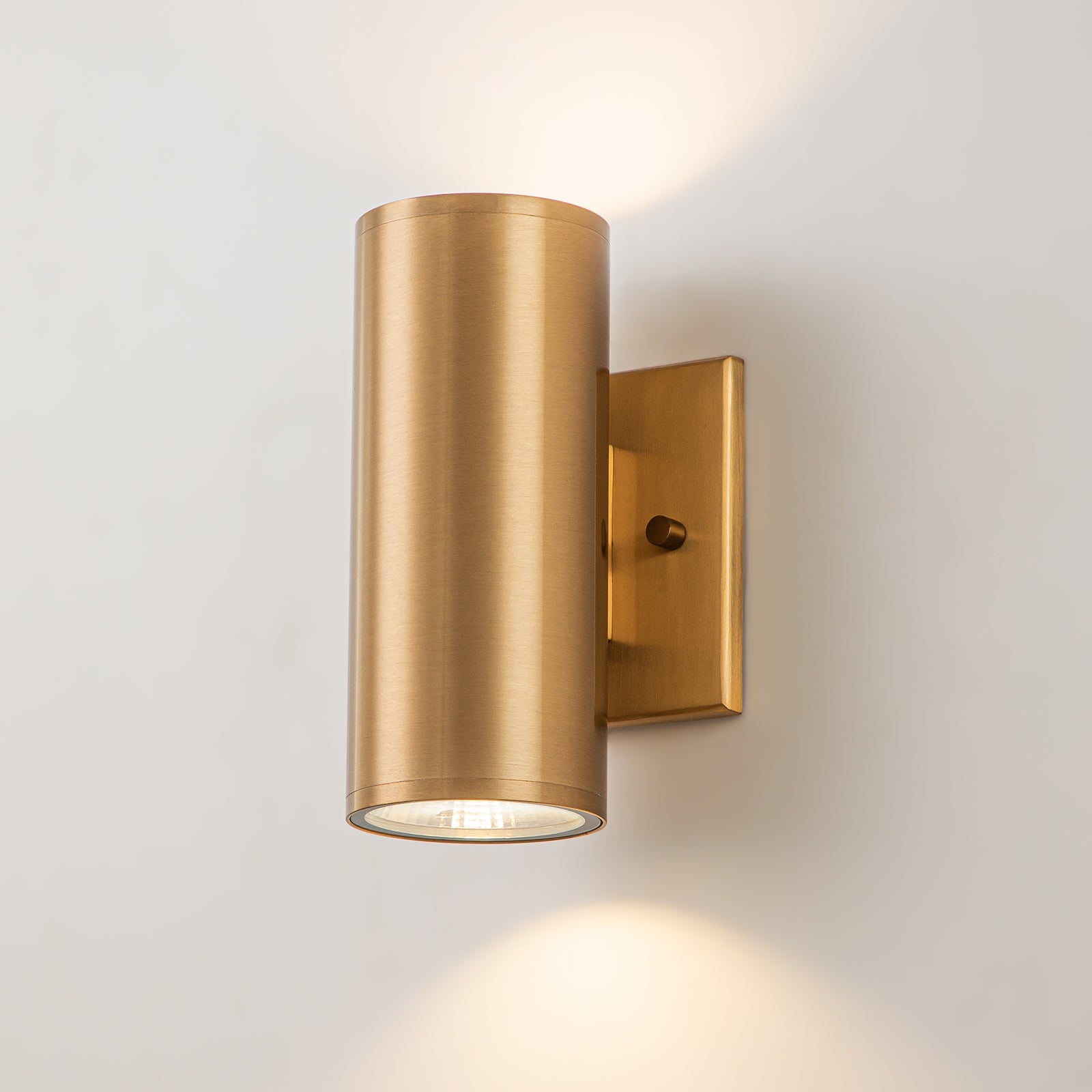 Glowlings 2-Light Modern LED Outdoor Cylinder Armed Wall Sconce