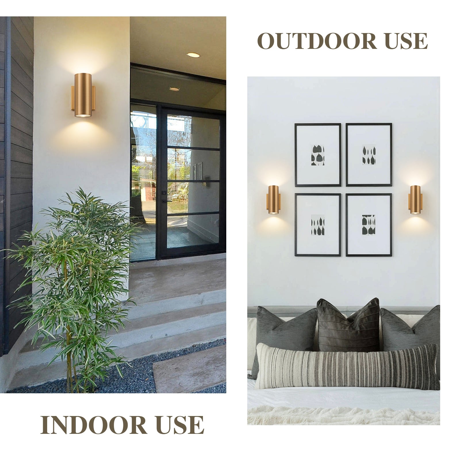 Glowlings 2-Light Modern LED Outdoor Cylinder Armed Wall Sconce