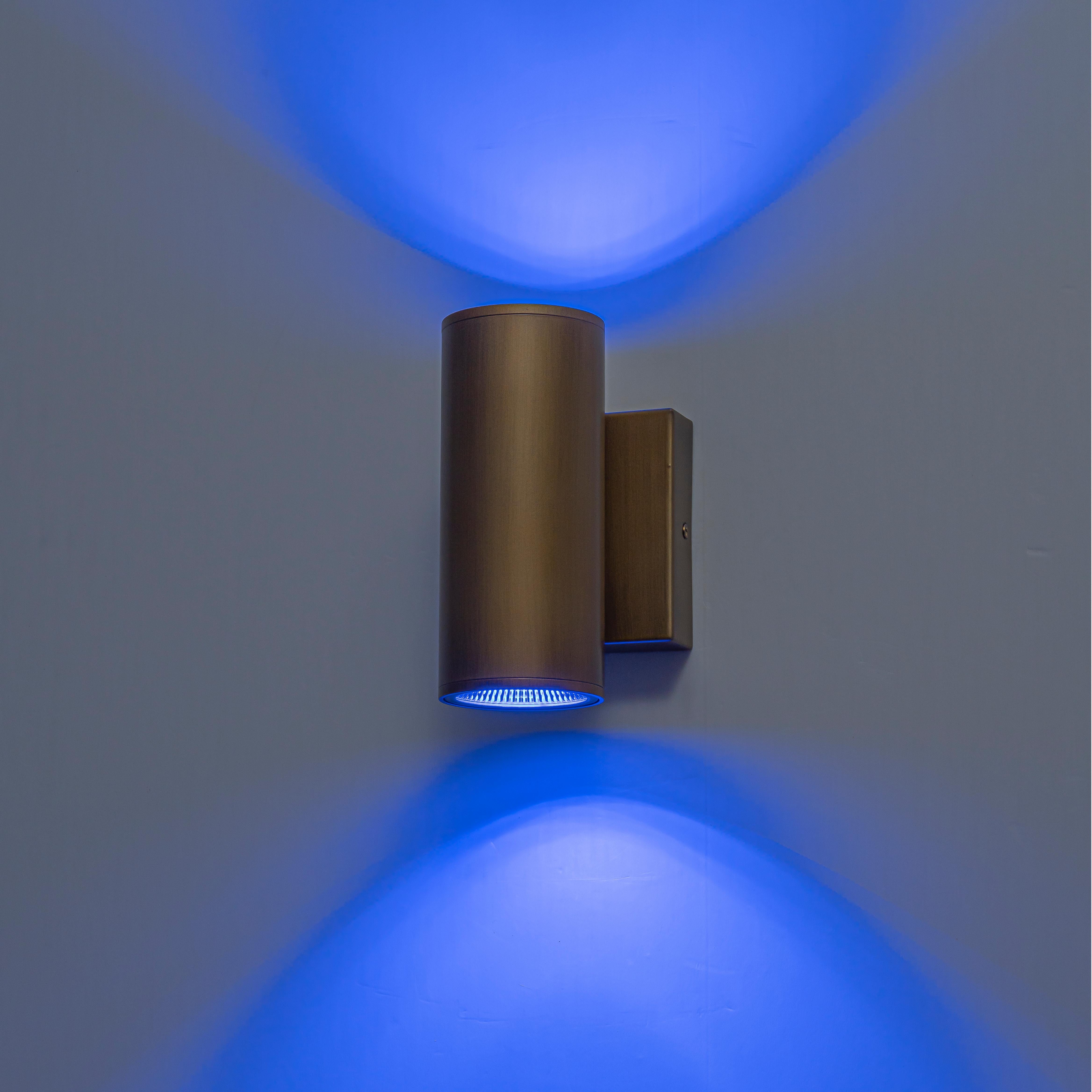 Glowlings 2-Light Modern LED Outdoor Cylinder Armed Wall Sconce