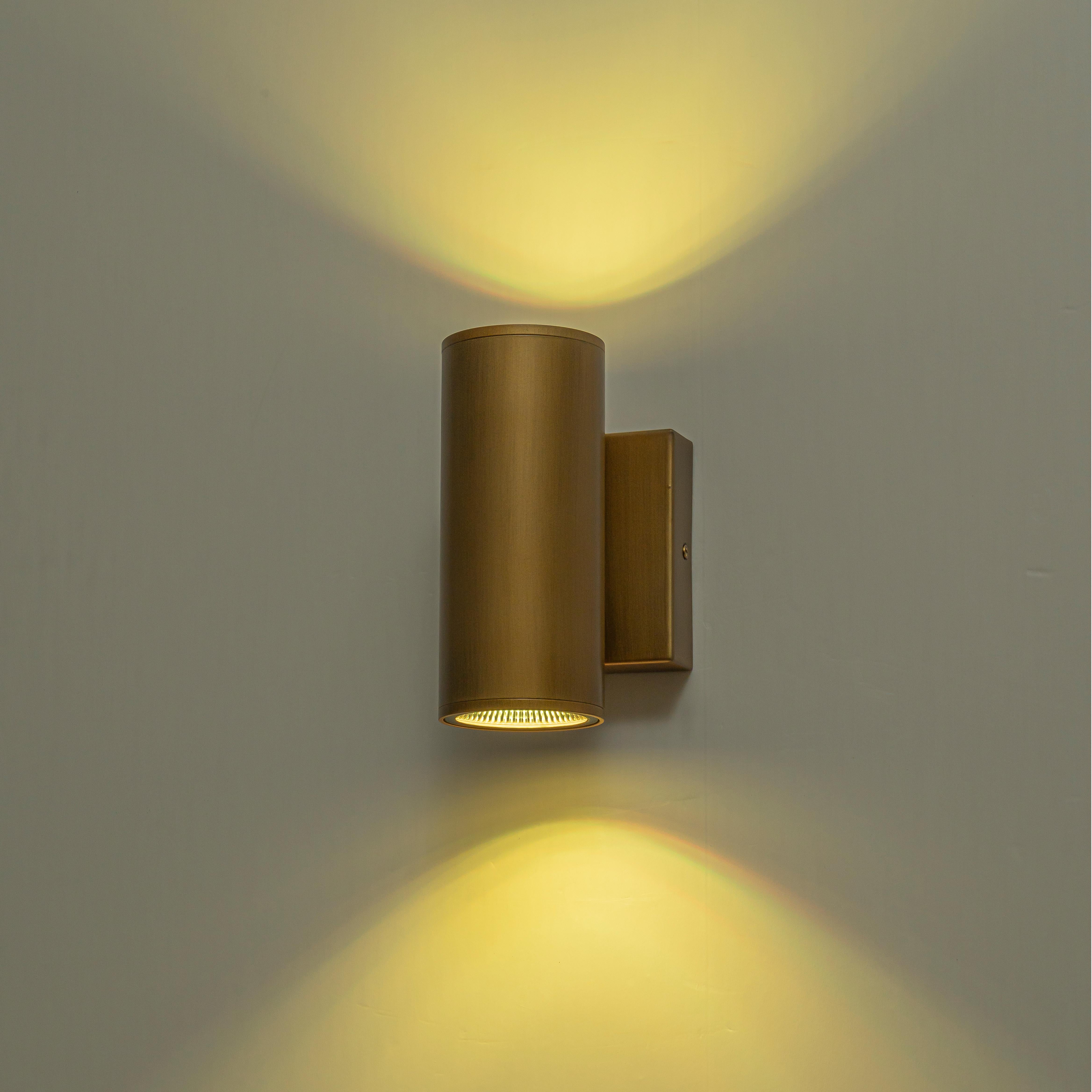 Glowlings 2-Light Modern LED Outdoor Cylinder Armed Wall Sconce