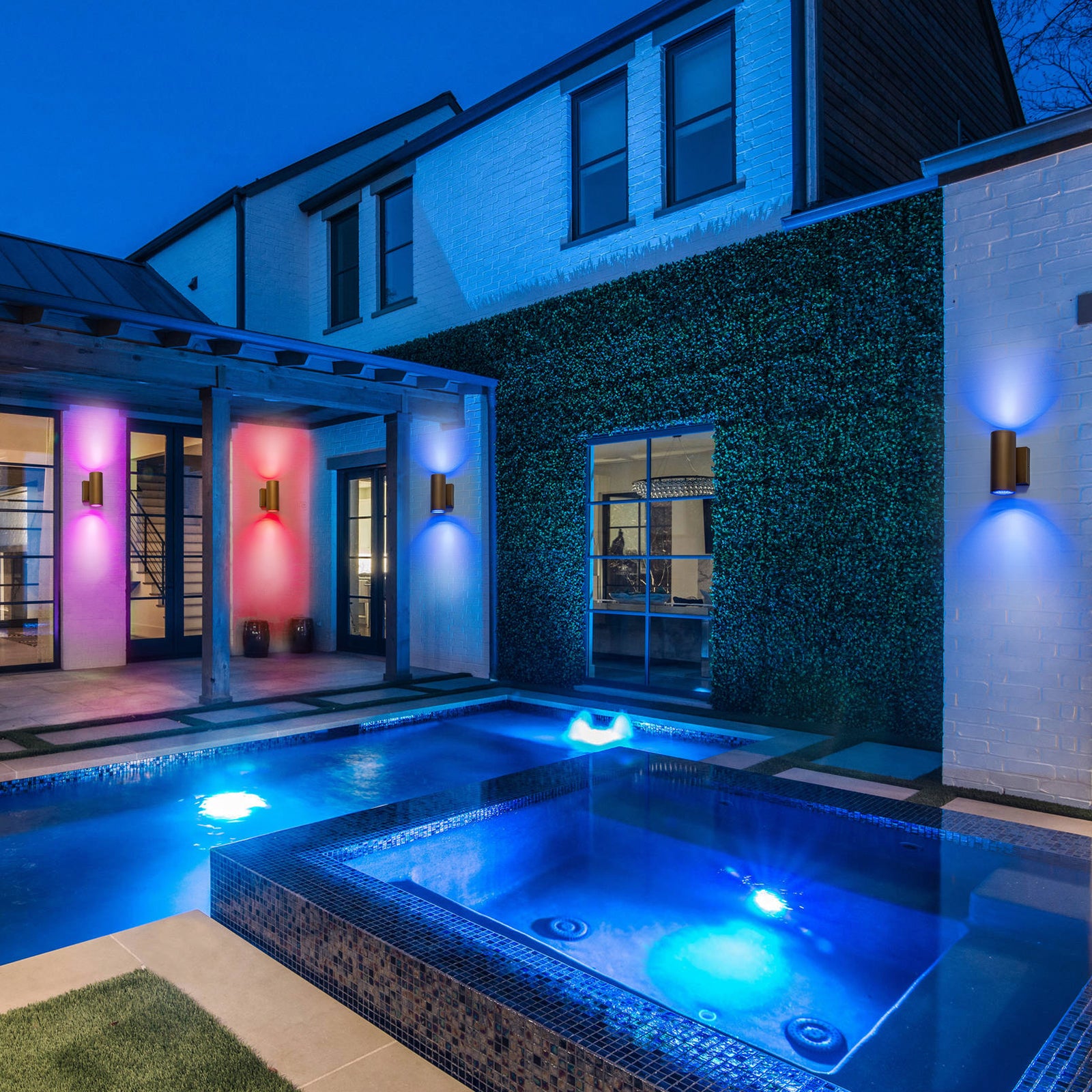 Glowlings 2-Light Modern LED Outdoor Cylinder Armed Wall Sconce