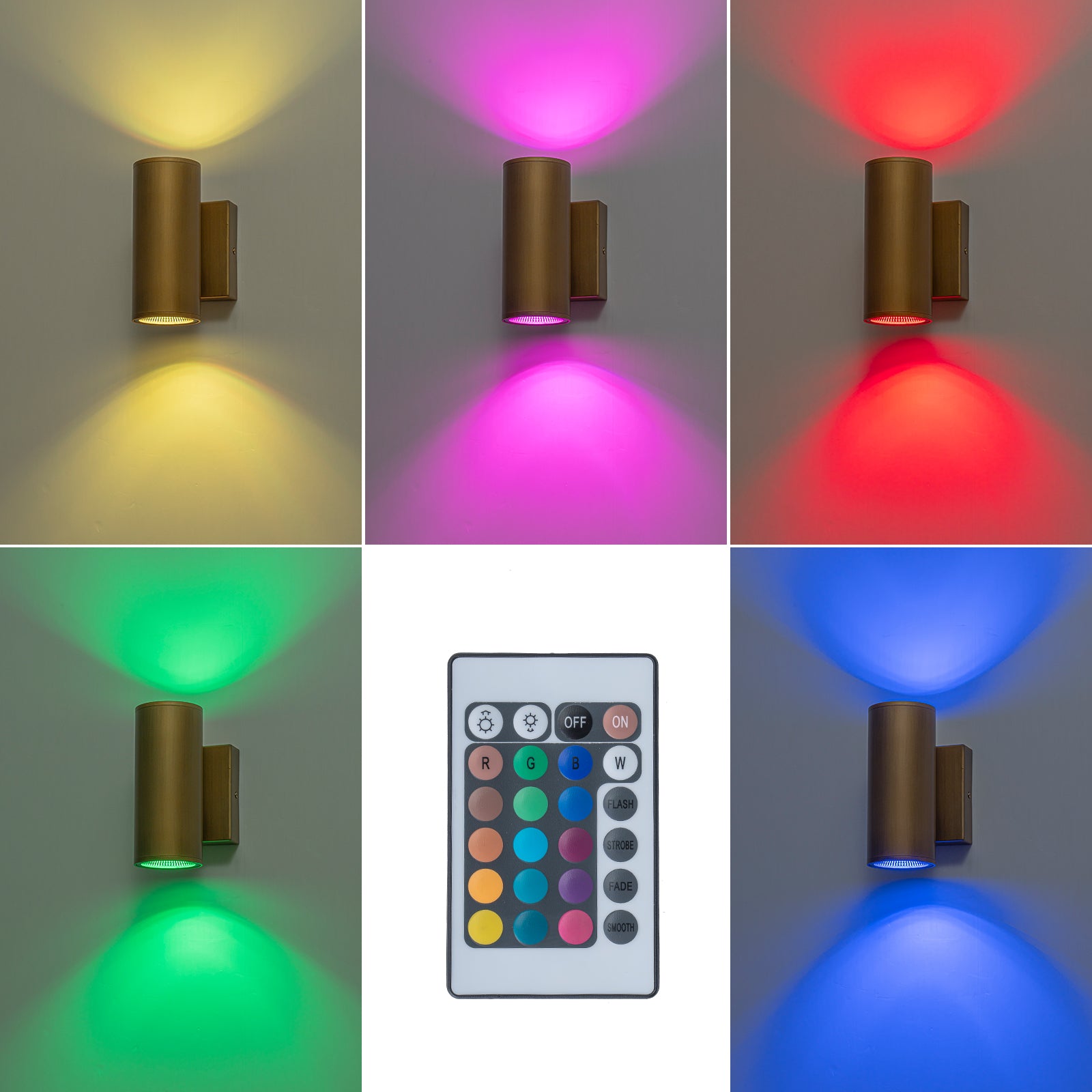 Glowlings 2-Light Modern LED Outdoor Cylinder Armed Wall Sconce