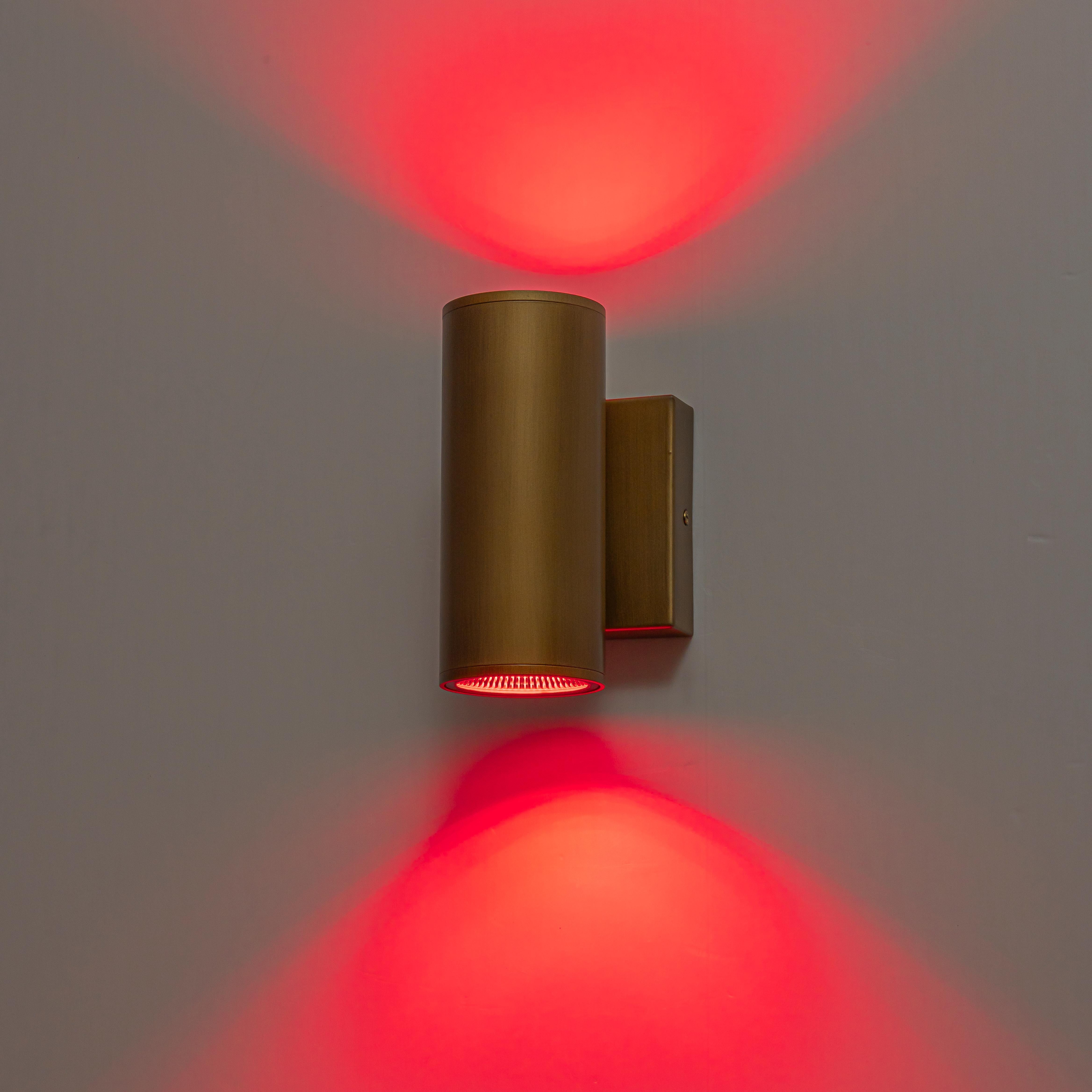 Glowlings 2-Light Modern LED Outdoor Cylinder Armed Wall Sconce