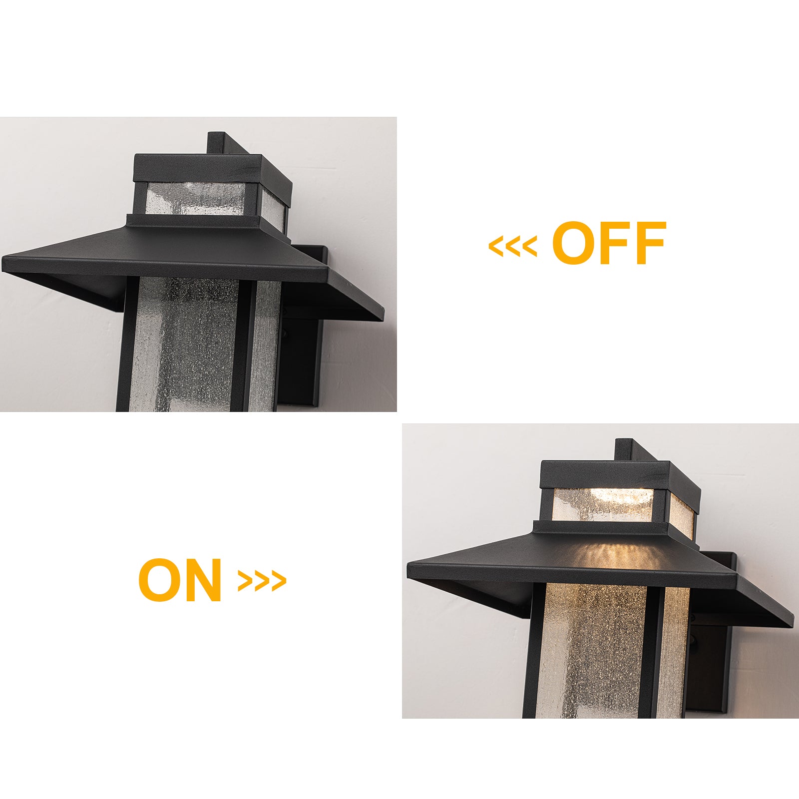 Glowlings 1-Light 13"H Modern Seeded Glass Lantern LED Outdoor Wall Sconce