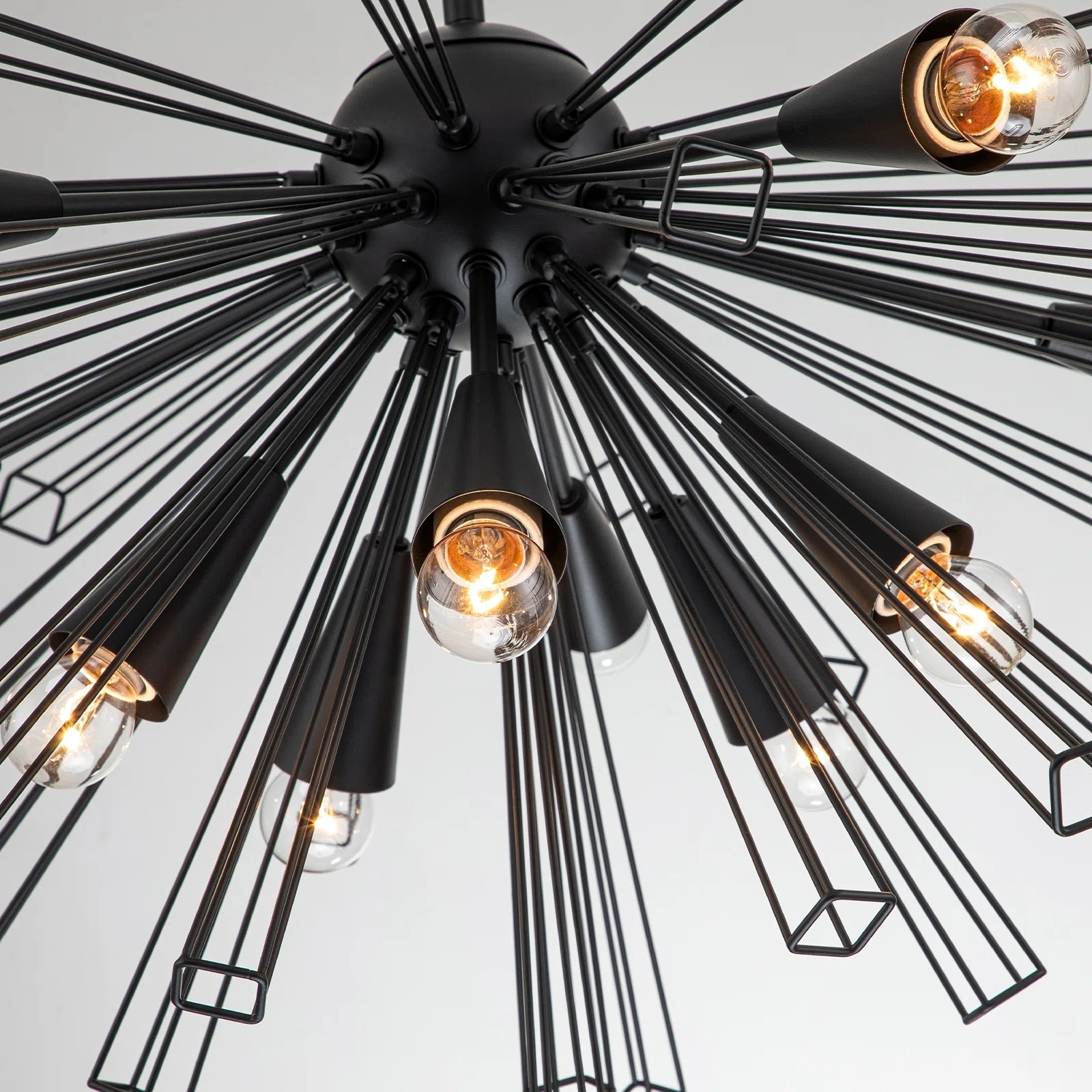 Glowlings 10-flammiger moderner Sunburst-Sputnik-Kugel-Kronleuchter für Esszimmer