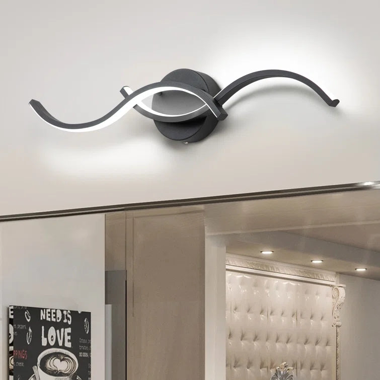 Glowlings Modern 2-Light Curve Intersection Dimmable LED Vanity Light For Bathroom