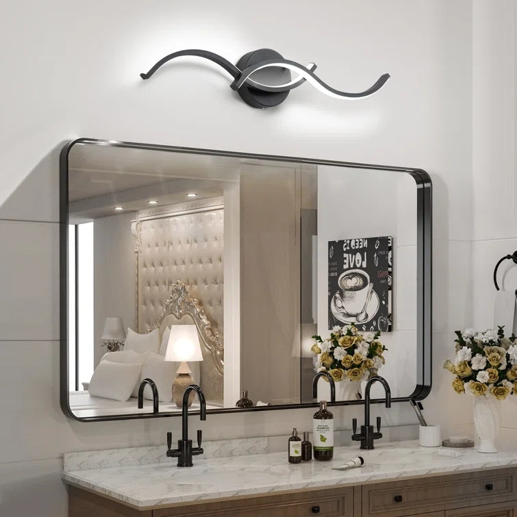 Glowlings Modern 2-Light Curve Intersection Dimmable LED Vanity Light For Bathroom