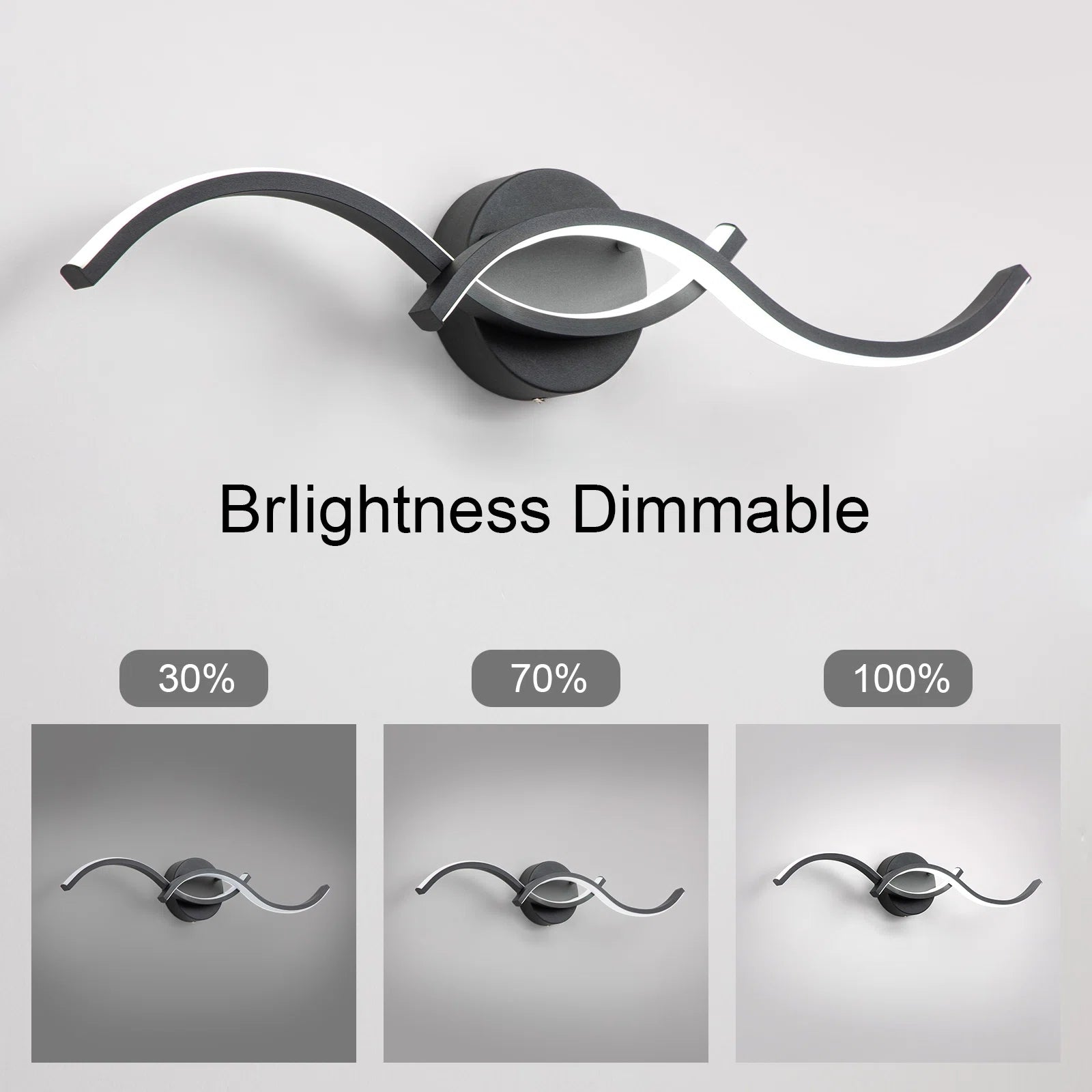 Glowlings Modern 2-Light Curve Intersection Dimmable LED Vanity Light For Bathroom