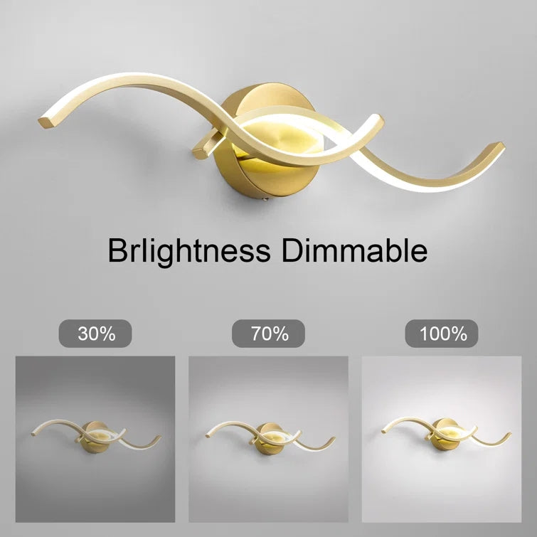 Glowlings Modern 2-Light Curve Intersection Dimmable LED Vanity Light For Bathroom