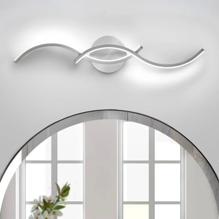 Glowlings Modern 2-Light Curve Intersection Dimmable LED Vanity Light For Bathroom