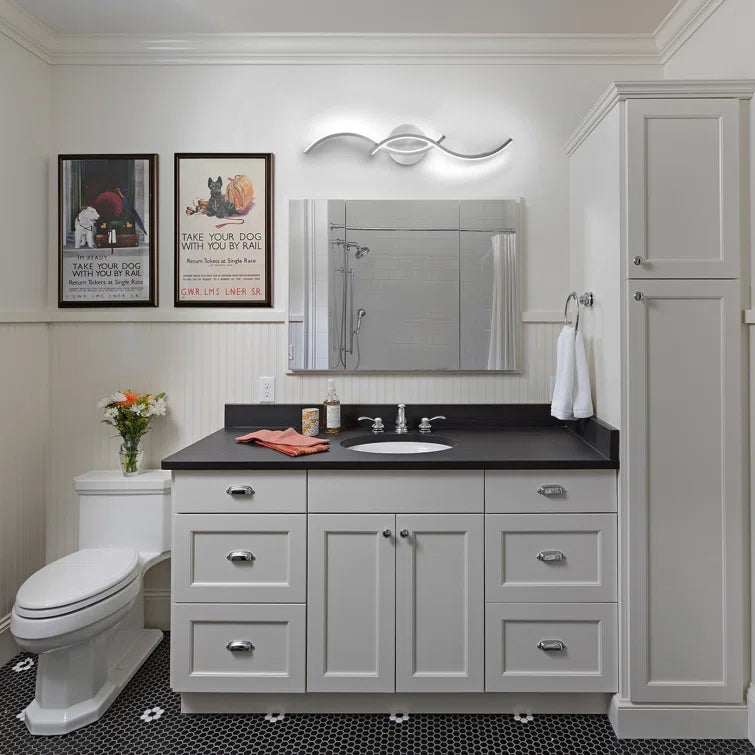 Curved sales vanity light