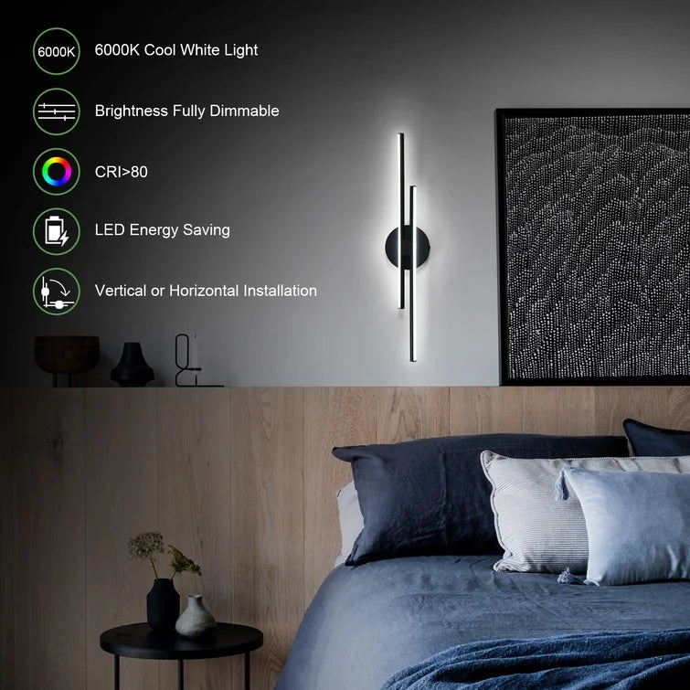 Glowlings 2-Light Dimmable Linear LED Bathroom Vanity Light