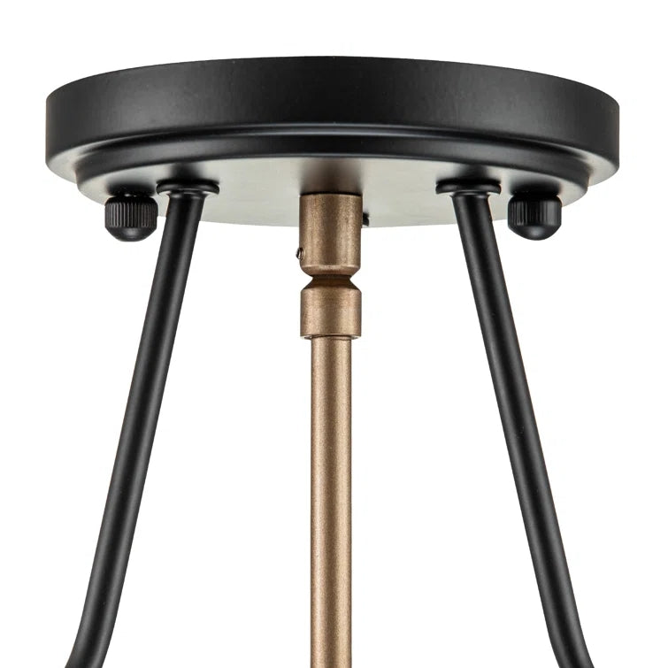 Glowlings Modern 3-Light Drum Clear Glass Lantern Semi Flush Mount