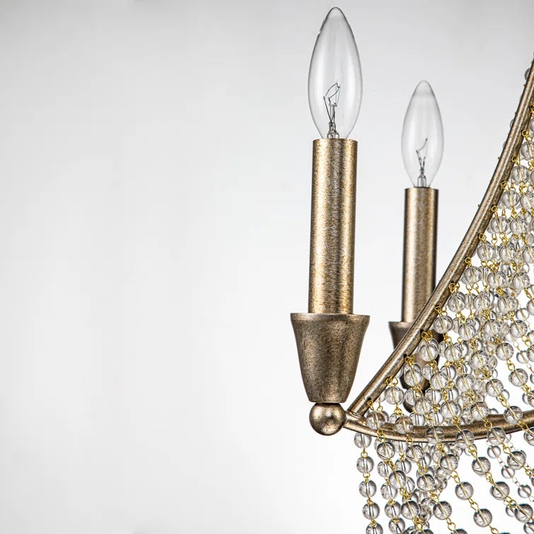 Glowlings 8-Light Empire 35”Wide Large Dimmable Candle Style Crystal Chandelier