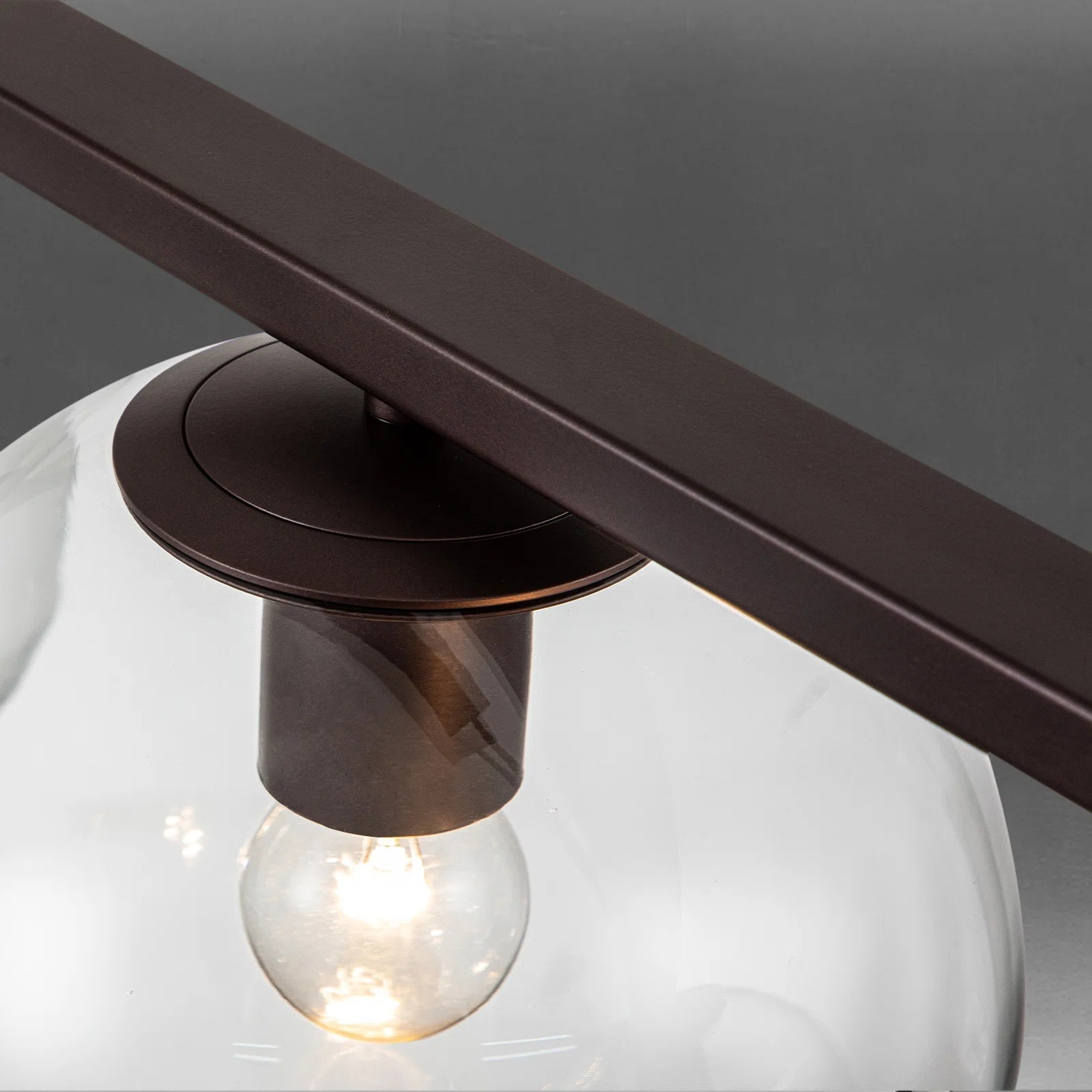Glowlings 5-Light Modern Clear Glass Globe Linear Pendant Light