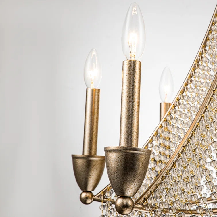 Glowlings 8-Light Empire 35”Wide Large Dimmable Candle Style Crystal Chandelier