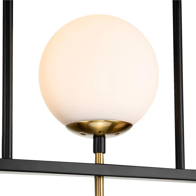 Glowlings Mid-Century 5-Light Glass Globe Linear Chandelier
