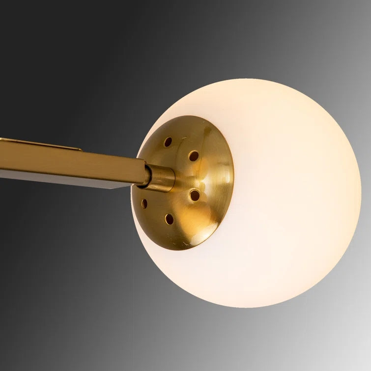 Glowlings Mid-Century 5-Light Glass Globe Linear Chandelier