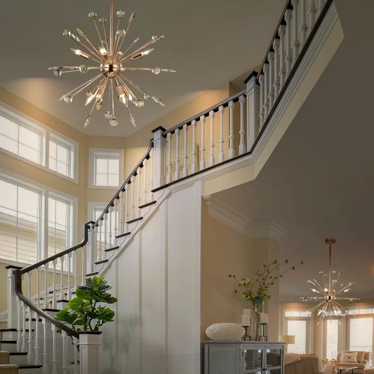 Glowlings 8/9-Light Modern Faceted Beads Sputnik Sphere Crystal Chandelier