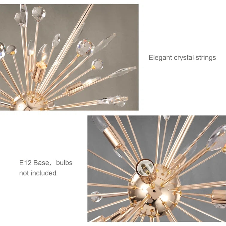 Glowlings 8/9-Light Modern Faceted Beads Sputnik Sphere Crystal Chandelier